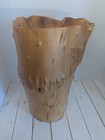 Hand Carved Burl Wood Vase Table Birdseye Fir Tree Stump 16  Tall   2
