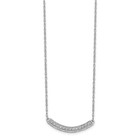 10k White Gold Diamond Curved Bar Necklace 18  1 35gram Gift For Mother