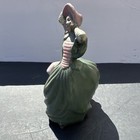 Vintage Hand Painted Lady Figurine Planter Ceramic Victorian Style