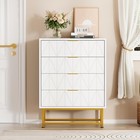 Bedroom Storage Dresser 4 Drawers With Cabinet Wood Furniture Bedroom Chest