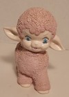 Vintage Lamb Figurine Pink Collectible Sheep Mid Century Kitschy 