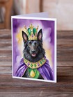 Belgian Sheepdog King Queen Of Mardi Gras Cards Envelopes Pack Of 8 Dac4736gca7p