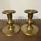 Vintage Pair Solid Brass Candlesticks Set Of Two Made In India