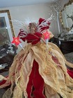 Christmas Fairy Angel Tree Topper Illuminated Elegant Ribbons Red And Gold 14   