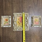 3 Vtg E A Seguy Victorian Floral Prints Plastic Framed Wall Art 8   x7     5   x4    See