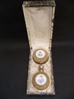 Antique Boxed Filigree Gilt Cranberry Glass Cherub Perfume  Bottle   Trinket Box
