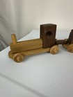 Wooden Toy Train Set Handmade Rustic Folk Art Locomotive Cars Montessori Style