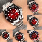 Tandorio 40mm 24 Jewels Nh35a Automatic Men s Watch Black Red Sunburst Dial Date