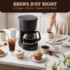 Elite Gourmet Ehc4128 Automatic 4-cup Drip Coffee Maker  Black 32 Ounce 