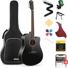 Black Acoustic Guitar For Beginners  Adult  Teens  Starter Kits - Full Size 4   