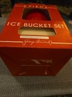 George Briard 5 Piece Ice Bucket Set New Nib Vtg 4 Glasses Plaid Red Retro 3 Qt 