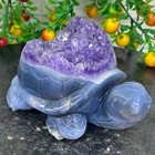 2 51lb Natural Amethyst Agate Turtle Crystal Turtle Carving Healing Home Decora
