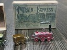 Rare Antique French Cr Rossignol Tin Penny Toy Set -  matchbox  Scale