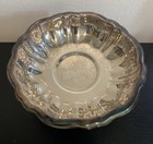Wm A Rogers Standing Bowl Dish Silver Platter Serving Vintage Patina Scalloped
