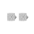 Moissanite Earrings Square 10mm Real 925 Silver Iced Large Mens Studs Hip Hop