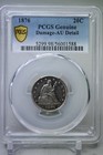 1876 Seated Liberty Silver Twenty Cent Pieces 20c Pcgs Damage Au Details  1588