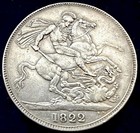 1822 George Iv Silver Crown Edge Lettering Tertio   Large British Crown Coin Uk