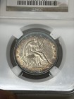 1871 Seated Liberty Half Dollar Ngc Au-55 Color Nice Coin