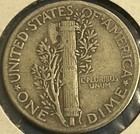  1943 P Mercury Dime 90  Silver   free Shipping  