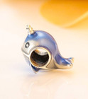 Shimmering Whale Blue Enamel Pandora Charm Playful Beach Fun Vocation   Travel