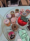 Vtg Lot 15 Wooden Thread Spools Various Sizes   Colorecoats Clarks J p Coats