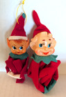 Christmas Knee Hugger Pixie Elf Lot Of 2 Japan Kitsch Doll  h1 