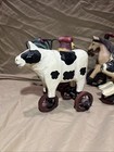 Vintage Small Wooden Animals Folk Art  4 Pull Toys