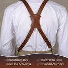 Retro Leather X-back Men Suspenders     Adjustable Braces Heavy Duty Metal Hooks