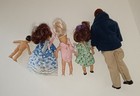 Town Square Miniatures My Family Dollhouse Doll Set Dad 3 Children Blonde Brown