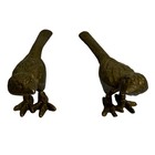 Vintage Mcm Decorative Brass Love Birds Figurines Pair - Made In Taiwan