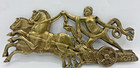 Antique French Furniture Ornament 19th Century Bronze Horses Chariot