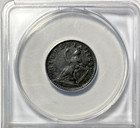 1723 Wood s Hibernia Farthing Nice Original Anacs Vf20