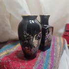 2 Miniature Japanese Vases  1980s Excellent Ocndition 4  In Ht Pheasant   Roses