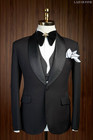 Black Men s Suits Shawl Lapel Evening Party Prom Wedding Groom Tuxedo Two Pieces