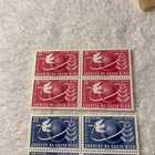 Costa Rica- -1949- -sc  c186-188-upu-set Of 3 Blocks Of 4-stamps -mnh- 426i