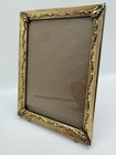 Vintage Ornate Gold Footed Frame Fits 4   x6    Gilt Brass Baroque Victorian Style