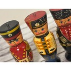 Vintage Hand Painted Wooden Soldier Christmas Ornaments Set Of 5 Nutcracker