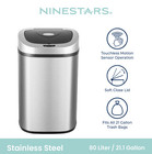 Nine Stars Automatic Trash Can  21 1 Gallon Stainless Steel
