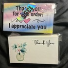 50 Double Sided Thank You Cards Small Business Package Inserts Floral