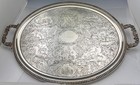 Superb William Gale Coin Silver Tray Lion Birds Reindeer 108 Oz