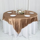 Taupe Satin 72x72  Square Table Overlay Wedding Party Catering Decorations