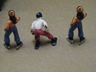 Vintage Barclay Lead Figures 2 Ice Skaters   A Skier
