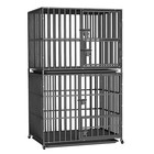Stackable Large Heavy Duty Mobile Carbon Steel Dog Cage Crate Kennel With Tray