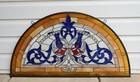 Half Round Tiffany Style Stained Glass Window Beveled Glass Panel   34  X 18  Qa