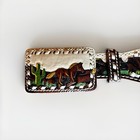 Sheyenne Mena Arkansas Handmade Leather Belt Size 26 Horses Cactus Brown Vtg