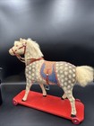 Rare German Antique Horse Real Hair  pull Toy Horse On Wheels Horse