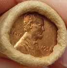 Obw 1958 Lincoln Wheat Cent Bu Roll  Original Bank Wrapped 1c Penny