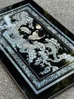 Asian Lacquered Mother Of Pearl Table Or Wall Hanging 