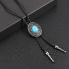 Eohak Western Cowboy Bolo Tie Rodeo Leather Necktie For Men Women Costume Access