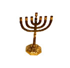 Vintage Brass Metal Menorah Jewish Judaica Israel 8  Candle Holder